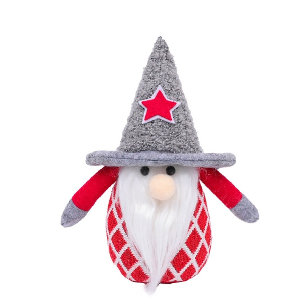 2 PCS Christmas Decoration Faceless Doll Christmas Gift Toy(Grey Hat)