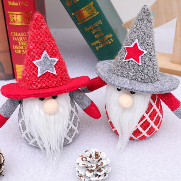 2 PCS Christmas Decoration Faceless Doll Christmas Gift Toy(Red Hat)