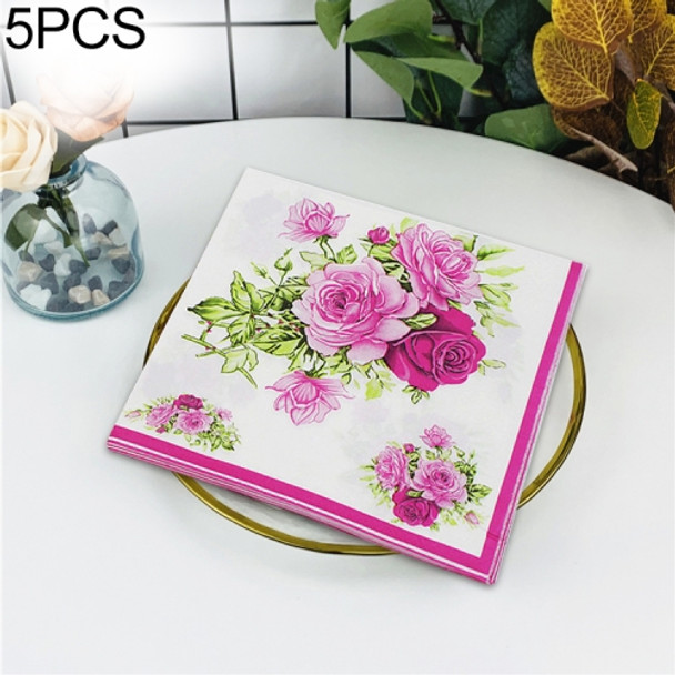 5 PCS Colorful Printed Napkin Facial Tissue, Random  Color Delivery