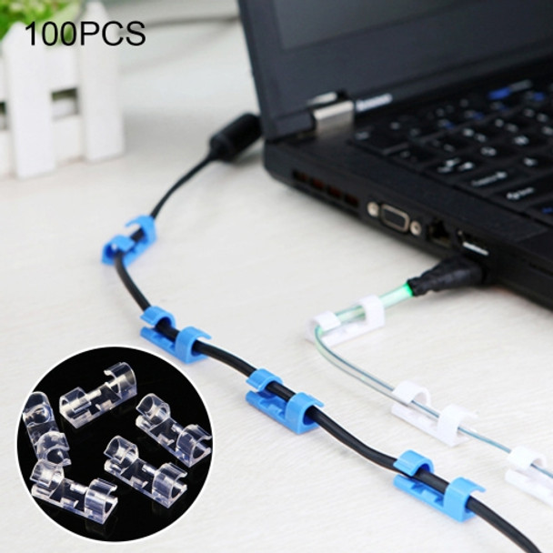 100 PCS Cable Fixed Clip Wire Organizer with Adhesive Random Color Delivery