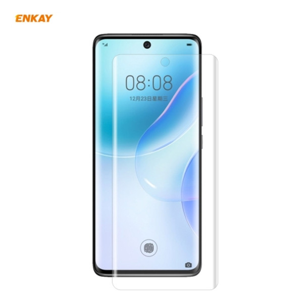 For Huawei Nova 8 ENKAY Hat-Prince 3D Full Screen PET Curved Hot Bending HD Screen Protector Soft Film Support Fingerprint Unlock