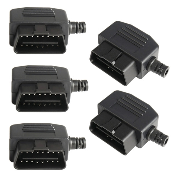 5 PCS 16PIN Car Male Connector OBD2 Connector Plug + Shell + Line Card + Screw OBD Plug J1962M