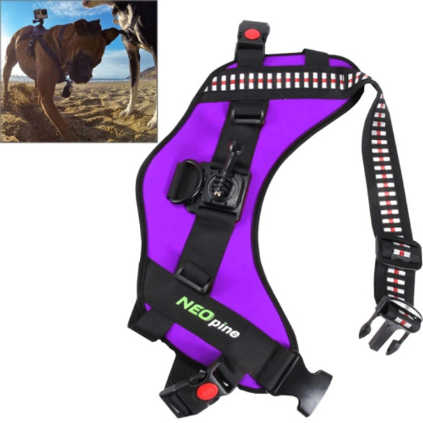 NEOpine Dog Fetch Hound Harness Adjustable Chest Strap Belt Mount for GoPro HERO 4 / 3+ / 3 / 2 / 1(Purple)