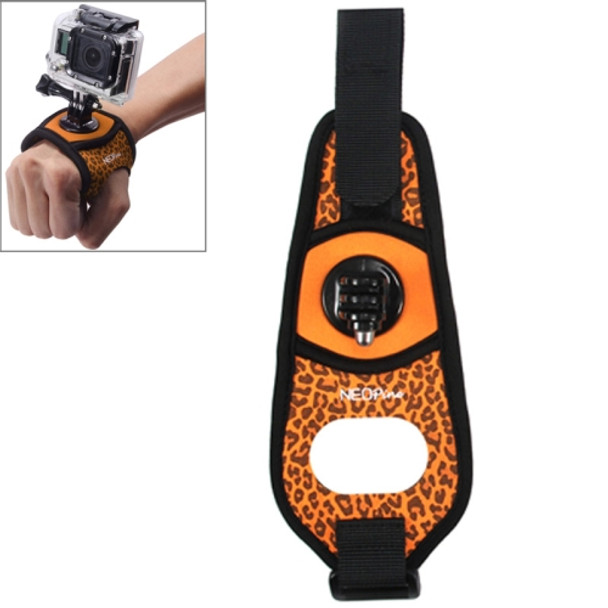 NEOPine Sexy Leopard 360 Degree Rotation Arm Belt / Wrist Strap + Connecter Mount for GoPro HERO4 /3+ /3 /2 /1 & Xiaomi Yi Sport Camera(Orange)