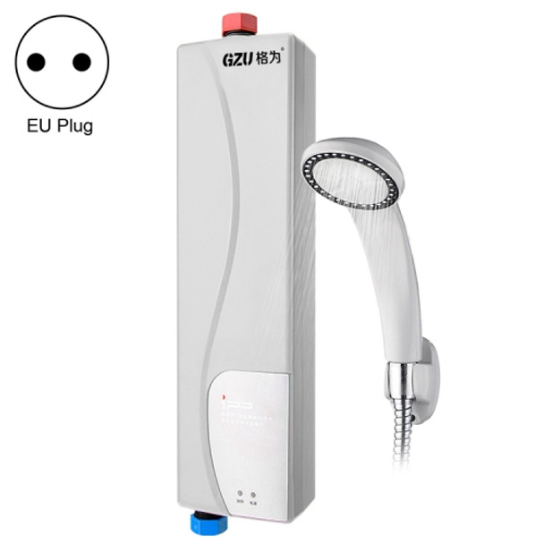 GZU Storage-Free Instant Heating Type Constant Temperature Small Electric Water Heater, Shower Type, EU Plug(White)
