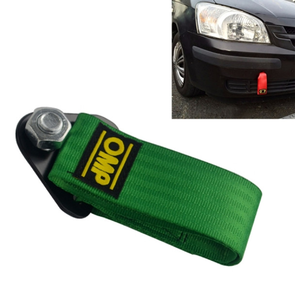 High Strength Nylon Tow Ropes Racing Car Universal Tow Eye Strap Tow Strap(Green)