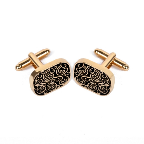 High-end men shirts Cufflinks collocation accessoriesgifts classic Mens Fashion Design carving(Gold)