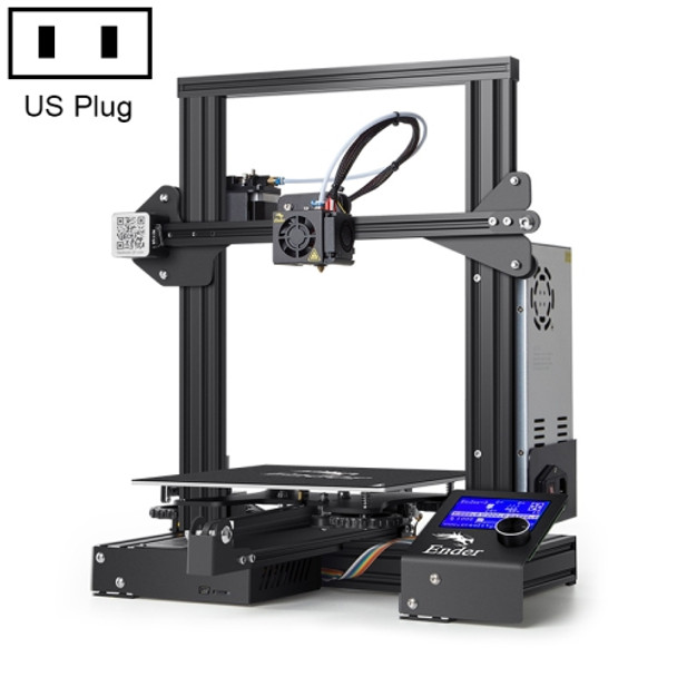 CREALITY Ender-3 POM Wheel V-guide Rail DIY 3D Printer, Print Size : 22 x 22 x 25cm, US Plug