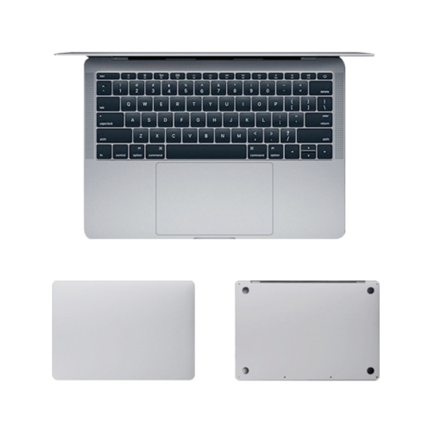 For MacBook Pro 15.4 inch A1707 / A1990 (2016) (with Touch Bar) 4 in 1 Upper Cover Film + Bottom Cover Film + Full-support Film + Touchpad Film Laptop Body Protective Film Sticker(Apple Silver)