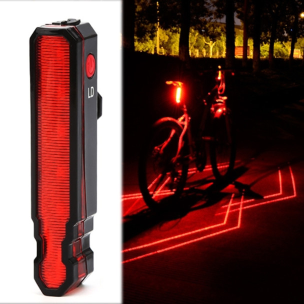 LD51 USB Rechargeable Bicycle Laser Tail Light Night Riding LED Warning Light Outdoor Riding Equipment(Red Light)