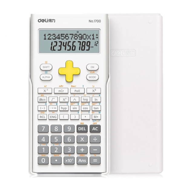 Deli 1700 Scientific Calculator Portable And Cute Student Calculator(White)