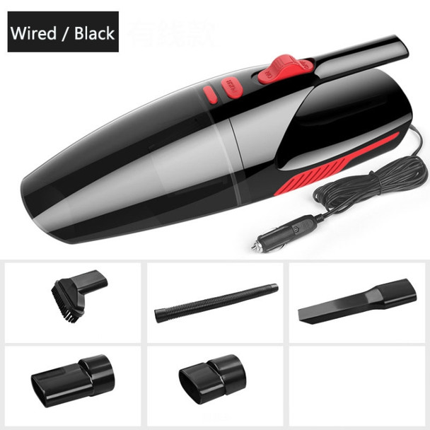 Car Wired Portable 120W Handheld Powerful Vacuum Cleaner without LED Light Cable Length: 5m(Black)