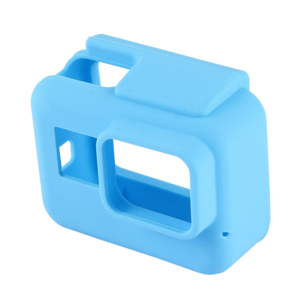PULUZ Shock-proof Silicone Protective Case with Lens Cover for GoPro HERO(2018) /7 Black /6 /5 with Frame(Blue)