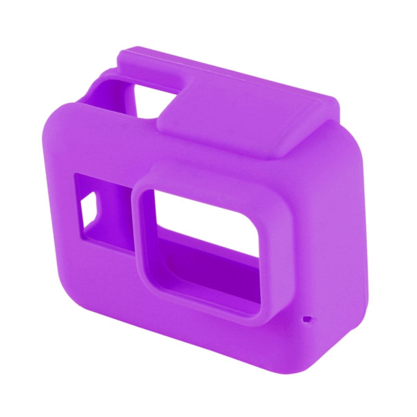 PULUZ Shock-proof Silicone Protective Case with Lens Cover for GoPro HERO(2018) /7 Black /6 /5 with Frame(Purple)