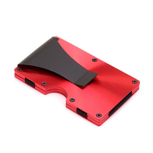 2 PCS X-11D Ultra-thin Business Card Holder Aluminum Credit card Metal Anti-magnetic Wallet(Red)