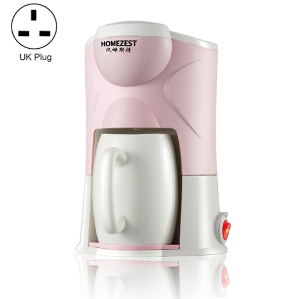 Homezest Household Small Coffee Machine Fully Automatic Portable Mini Single Cup Coffee Maker, Style:UK Plug(Pink)