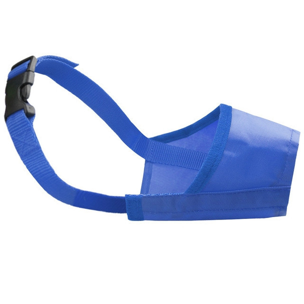 Pet Supplier Dog Muzzle Breathable Nylon Comfortable Soft Mesh Adjustable Pet Mouth Mask Prevent Bite, Size:14cm(Blue)