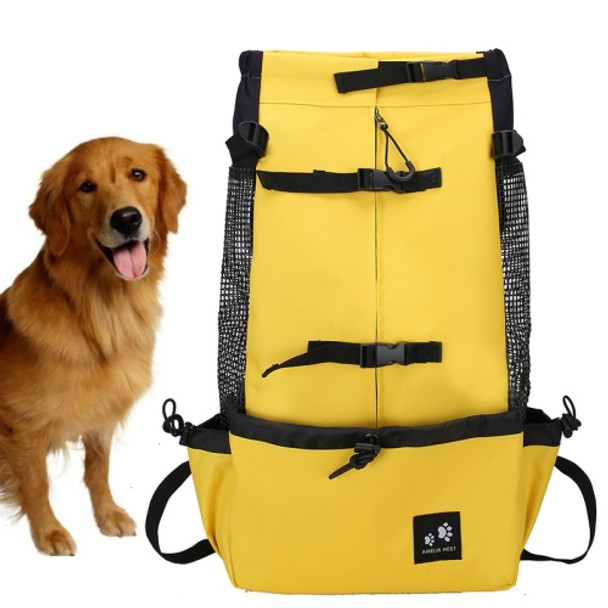 Ventilated And Breathable Washable Pet Portable Backpack, Size: L(Yellow)