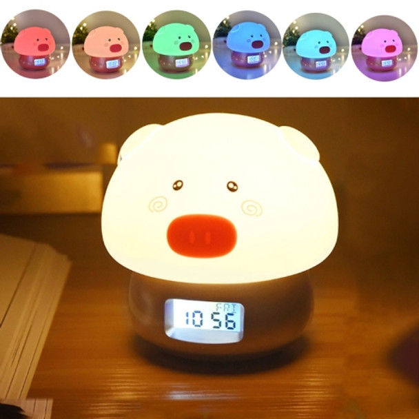 Colorful Color Changing Silicone Lamp USB Charging Creative Alarm Clock(Gold)