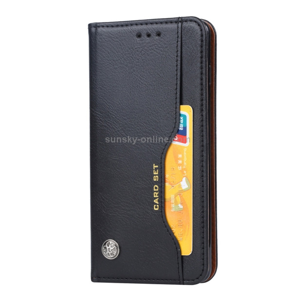 Knead Skin Texture Horizontal Flip Leather Case for Galaxy S10e, with Photo Frame & Holder & Card Slots & Wallet (Black)