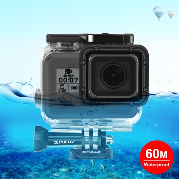 PULUZ for GoPro HERO(2018) / HERO7 Black /6 /5 30m Underwater Waterproof Housing Diving Protective Case with Buckle Basic Mount & Screw