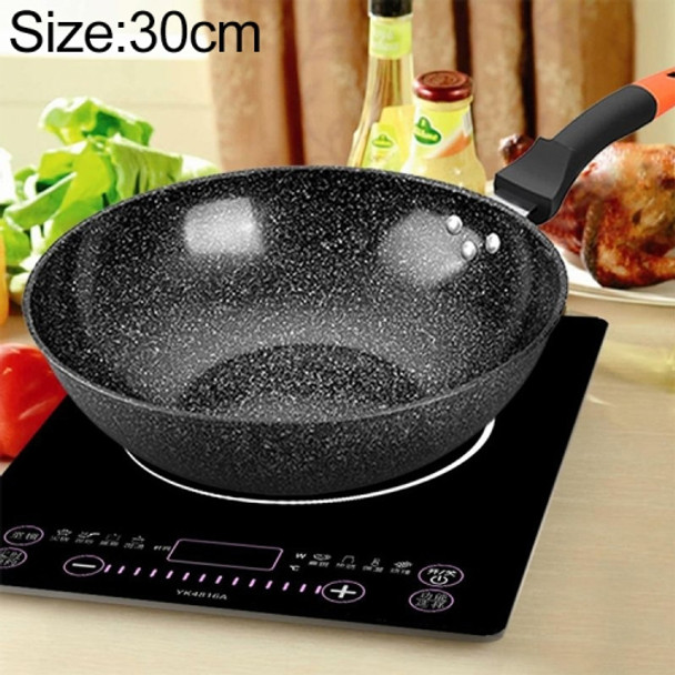 Maifanshi Non-stick Household Oil-free Flat-bottom Wok is Suitable for Gas Cooker Induction Cooker, Size:30cm(Single Pot)