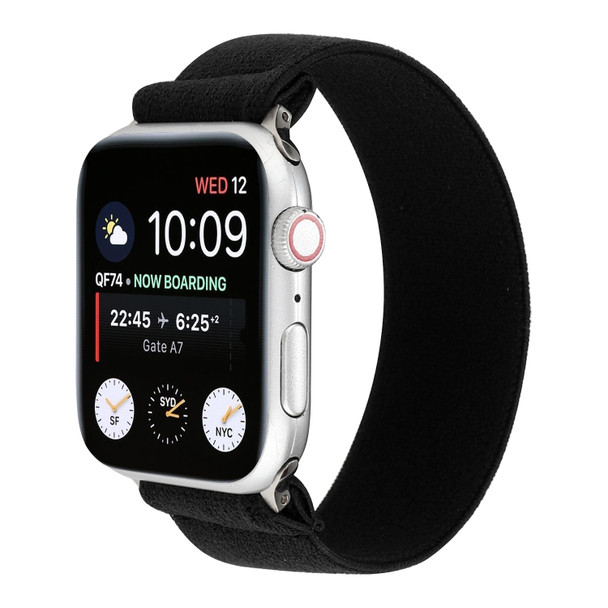 Solid Color Silicone Replacement Strap Watchband For Apple Watch Series 6 & SE & 5 & 4 40mm / 3 & 2 & 1 38mm(Black)