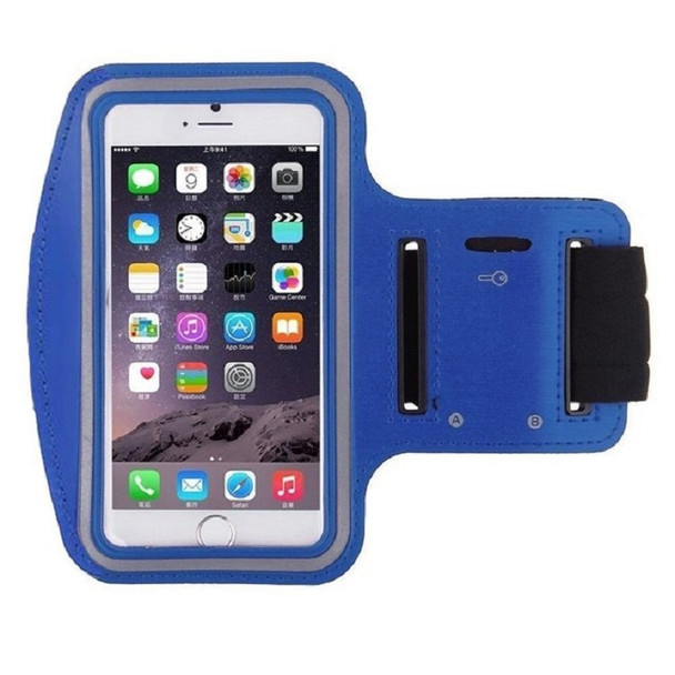 10 PCS Sports Outdoor Arm Bag Fitness with Touch Screen Mobile Phone Arm Bag, Size:Large(Dark Blue)