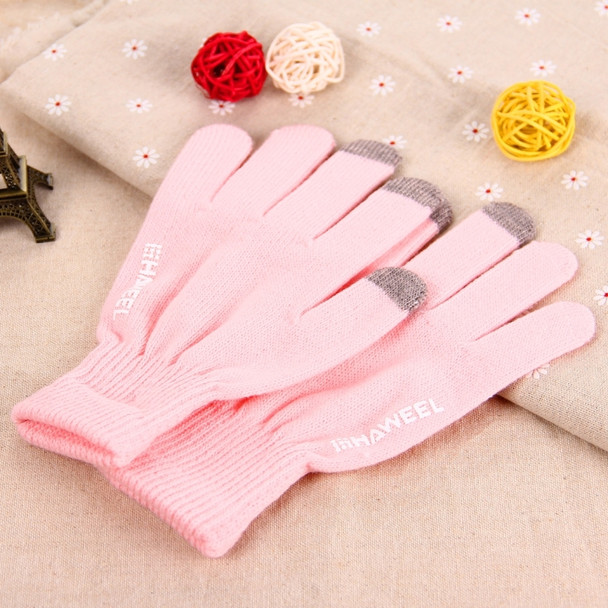 HAWEEL Three Fingers Touch Screen Gloves for Women, For iPhone, Galaxy, Huawei, Xiaomi, HTC, Sony, LG and other Touch Screen Devices(Pink)