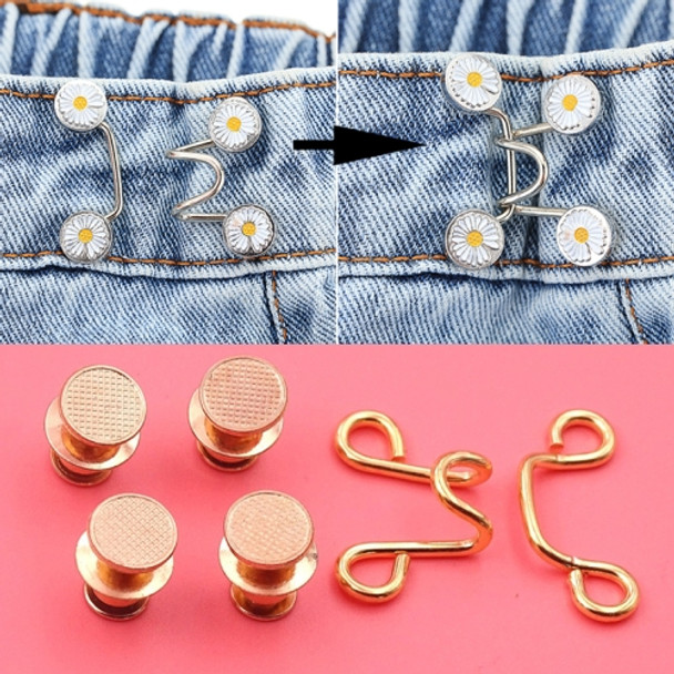 5 PCS 6 in 1 Nail-Free Detachable Button Jeans Waist Adjustment Buckle Set, Colour: 32mm Golden
