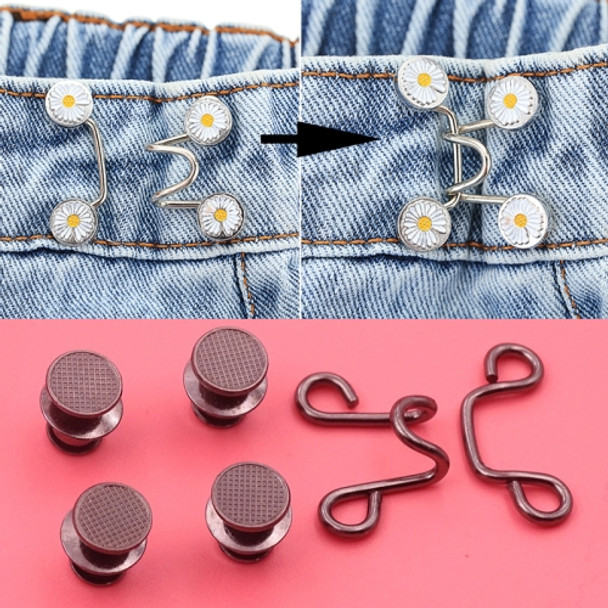 5 PCS 6 in 1 Nail-Free Detachable Button Jeans Waist Adjustment Buckle Set, Colour: 25mm (Black)