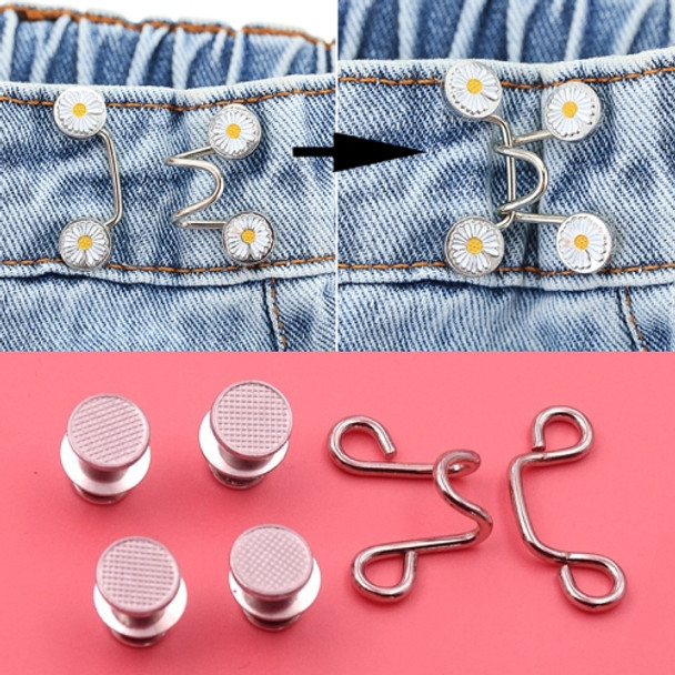 5 PCS 6 in 1 Nail-Free Detachable Button Jeans Waist Adjustment Buckle Set, Colour: 32mm (Silver)