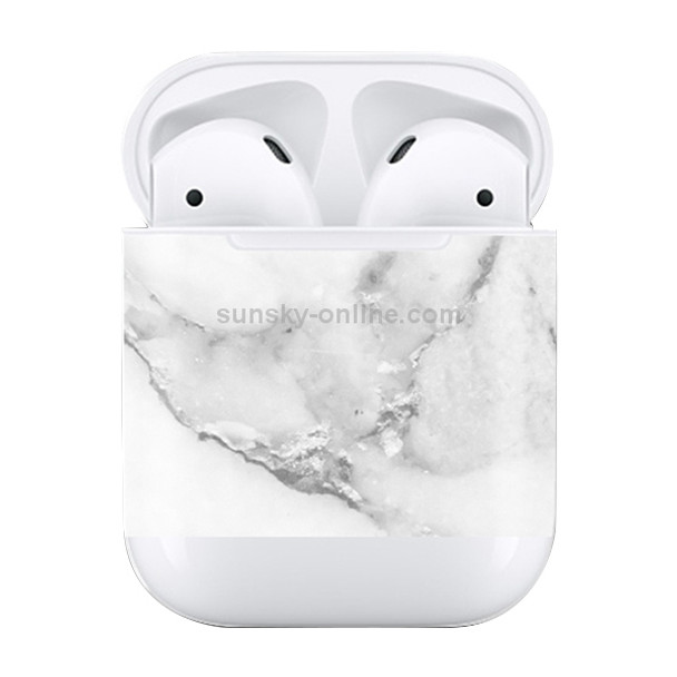 Marble Pattern Wireless Earphones Charging Box Protective Film Sticker for Apple AirPods 1/2