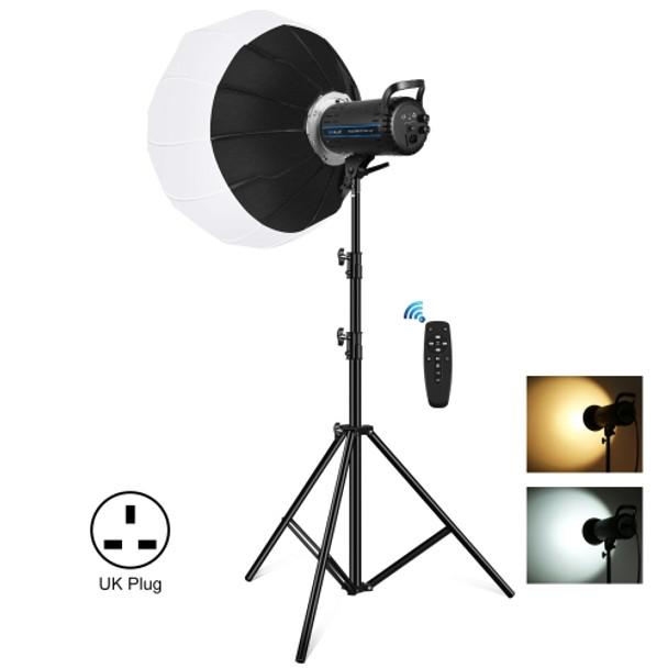 PULUZ 150W 3200K-5600K Studio Video Light + 2.8m Light Holder + 65cm Foldable Lantern Softbox Photography Kit(UK Plug)