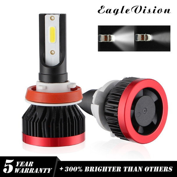 2 PCS EV7 H8 / H9 / H11 DC 9-32V 36W 3000LM 6000K IP67 LED Car Headlight Lamps, with Mini LED Driver and Cable (White Light)