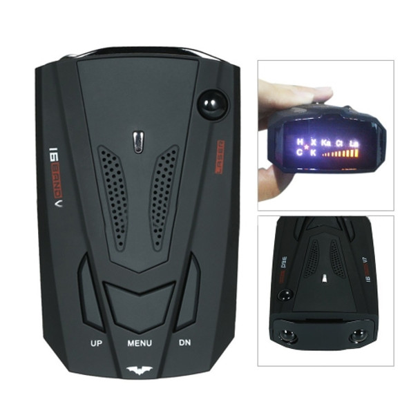 V7 Car Anti-Police Radar Detector 360 Protection Defense Laser Detection, Built-in Russian & English Voice Broadcast (Black)