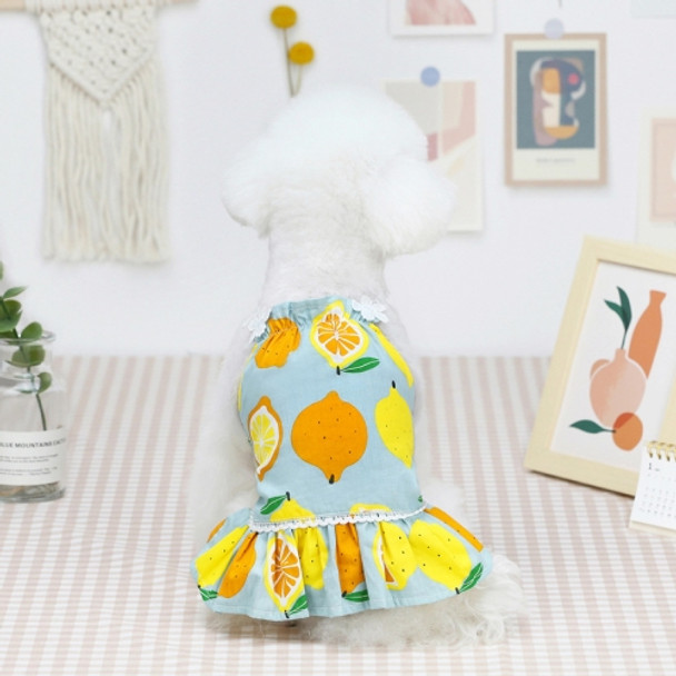 Pet Clothing Dog Cat Dress Lemon Skirt, Size: S(Blue Gray)