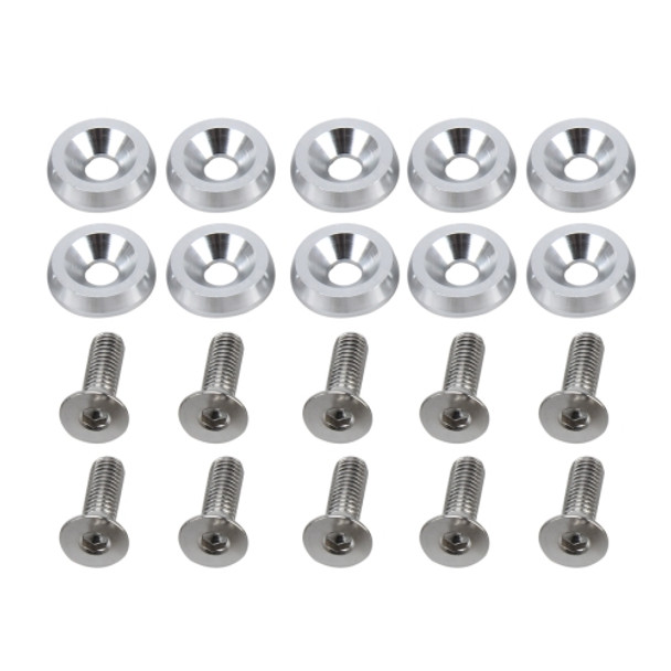 10 PCS Car Modified Screw Gaskets Bodywork Stainless Steel Gasket Bolts, Diameter: 19mm(Silver)