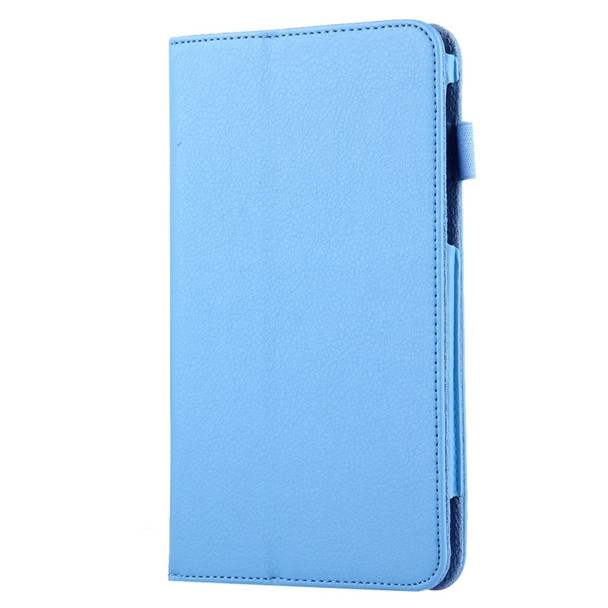 For Galaxy Tab A 7.0 / T280 Litchi Texture Magnetic Horizontal Flip Leather Case with Holder(Blue)