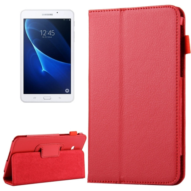 For Galaxy Tab A 7.0 / T280 Litchi Texture Magnetic Horizontal Flip Leather Case with Holder(Red)