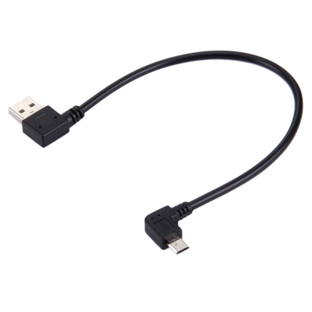 27cm 90 Degree Left Angle Micro USB to 90 Degree Left Angle USB Data / Charging Cable, For Galaxy, Huawei, Xiaomi, LG, HTC and other Smart Phones