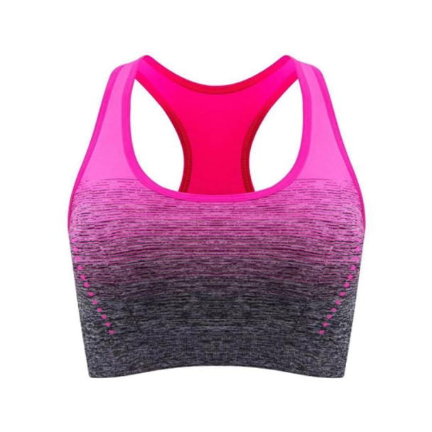 High Stretch Breathable Fitness Women Padded Sports Bra, Size:S(Rose Red)