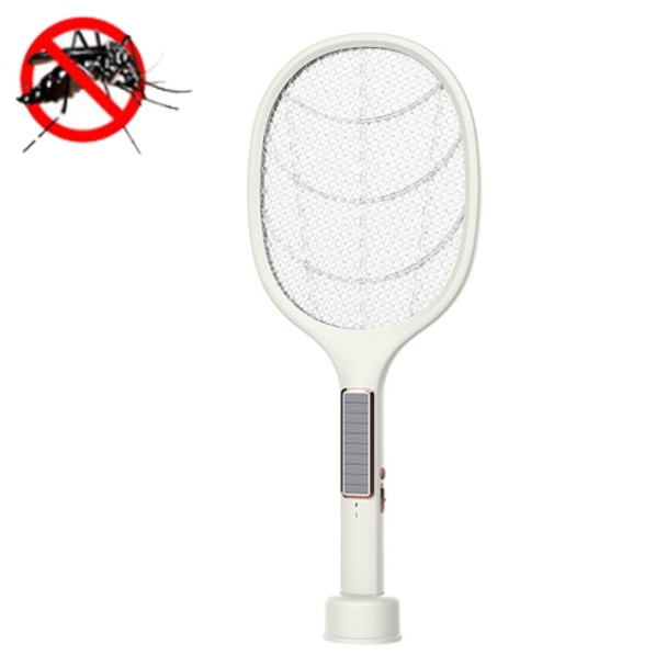 XH-11A Solar Electric Mosquito Swatter Smart Light Sensor Photocatalyst Mosquito Killer Lamp Household Fly Swatter(White)