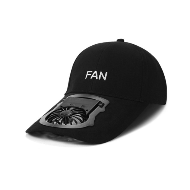 SY940 Outdoor Sunshade Sun Hat Peaked Cap with Fan (Black)