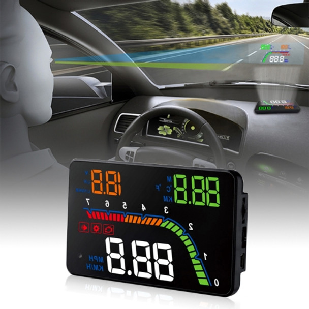T100 OBD2 4 inch Vehicle-mounted Head Up Display Security System, Support Car Speed / Engine Revolving Speed Display / Instantaneous Fuel Consumption / Detection and Elimination Fault Code