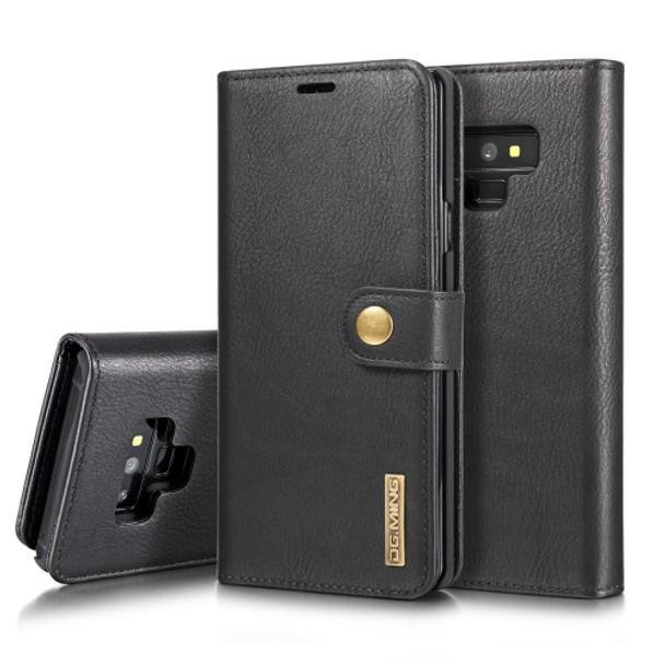 DG.MING Crazy Horse Texture Flip Detachable Magnetic Leather Case for Galaxy Note 9, with Holder & Card Slots & Wallet(Black)