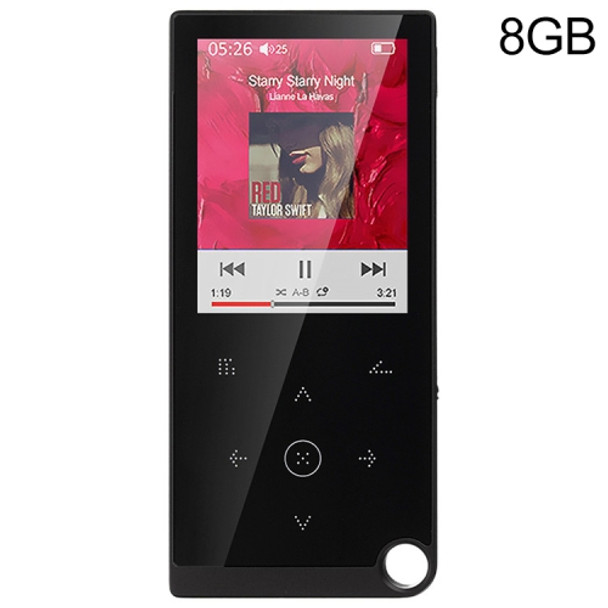 2.4 inch Touch-Button MP4 / MP3 Lossless Music Player, Support E-Book / Alarm Clock / Timer Shutdown, Memory Capacity: 8GB without Bluetooth(Black)