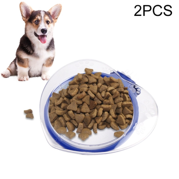 2 PCS Pet Bowl Love Hanging Fixed Feeding Bowl Dog Rice Bowl Cat Feeder(Dark Blue)