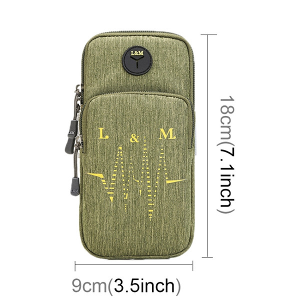 Universal 6.2 inch or Under Phone Zipper Double Bag Multi-functional Sport Arm Case with Earphone Hole, For iPhone, Samsung, Sony, Huawei, Meizu, Lenovo, ASUS, Oneplus, Xiaomi, Cubot, Ulefone, Letv, DOOGEE, Vkworld, and other Smartphones (Green)