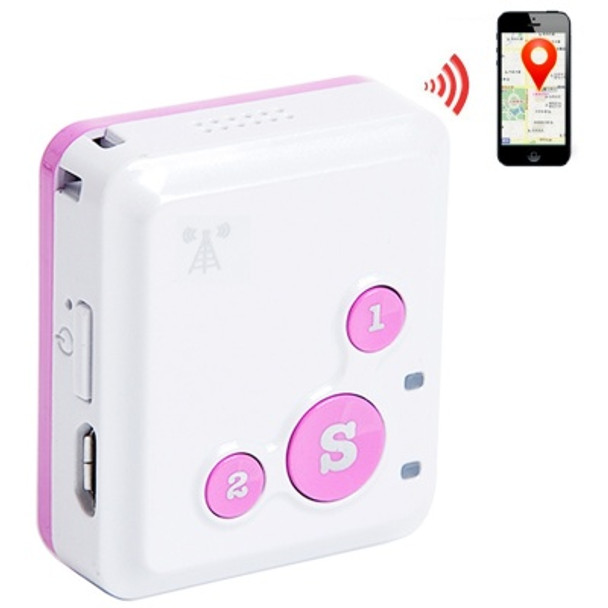 V18 Real Time GSM Mini Tracker GPRS Tracking SOS Communicator(Pink)